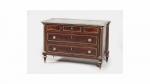 COMMODE en acajou et placage dacajou foncé de joncs de...