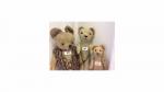 Lot de 3 ours anciens peluche claire en l'état