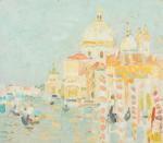 Jacques TRUPHEMUS (1922-2017). "Gondoles à Venise, circa 1960". Huile sur...