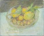 Jacques TRUPHEMUS (1922-2017). "Coupe de reines claudes et citrons, 2000"....