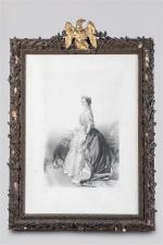 D'après WINTERHALTER. "Eugénie" et "Napoléon III". Deux grandes gravures à...