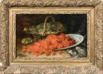 Antoine MARZO (1853-1946). " Nature morte à l'assiette de cerises...