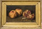 Nicolas SICARD (1840-1920). " Nature morte aux grenades ". Huile...