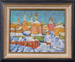 Nicolaï MOKROW (1926-1996). " Village russe enneigé ". Huile sur...