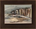 Georges LAPORTE (1926-2000). " Falaises en Normandie ", 1964. Huile...