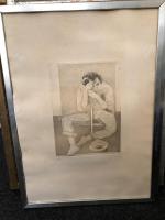 Eva FISCHER (1920-2015), "Il mendicante", lithographie Signée en bas à...