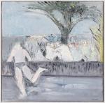 Jacques LESCOULIE (né en 1935) " Piscine ", 1995,
Huile sur...