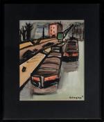 Raymond GRANDJEAN (1929-2006), " Les péniches à quai ", 1949...