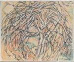 Roger BRAVARD (1923-2015), "Arbres en hiver", 1943. Huile sur carton...