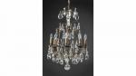 LUSTRE cage en bronze et cristal en pendeloques