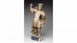 STATUE en bois doré et polychrome figurant saint Georges. Epoque...