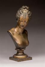 " Buste de femme au chignon ". Sujet en bronze...