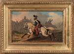 Théodore FORT (France 1810 - 1896). Cavaliers au galop. Paire...