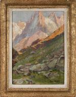 Régis DEYGAS (1876-1943). " Les Charmoz, massif du Mont-Blanc "....