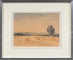 José MINGRET (1880-1969), " Champ de blé ". Aquarelle sur...