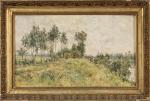 Mario CARL-ROSA (1855-1913). " Paysage ". Huile sur panneau Signé...