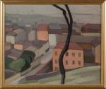 Jacques Laplace (1890-1955). " Maisons à Lyon " 1919. Huile...