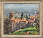 Armand Crétin (XXème siècle) " Village et son église romane...