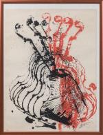 Arman (1928-2005)," Les Violons ". Lithographie, signée en bas à...