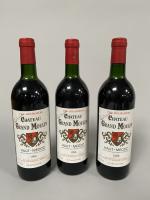 * 3B rouge Bordeaux Haut-Médoc CB Château Grand Moulin,1986. Niveaux...