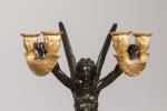 THOMIRE, CANOVA et FILON : garniture de cheminée, en bronze...