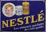 NESTLE - PLAQUE publicitaire en tôle émaillée "les aliments parfaits...