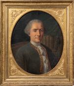 ECOLE FRANCAISE du XIXème siècle. 
Portrait de gentilhomme en habit...