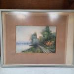 ECOLE ALLEMANDE du XIXe siècle, "Paysage", pastel signée en bas...