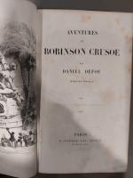 Livre Robinson Crusoé avec gravure, 1811. 
Dim. : 24 x...