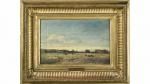 Léon Victor Dupré (1816-1879) - Paysage - huile sur carton...