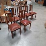 Suite de 6 CHAISES en noyer et placage de ronce...