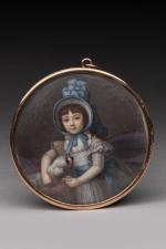 Attribué à Louis Marie AUTISSIER
(1772 - 1830)
Portrait d'une petite fille...