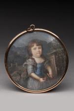 Attribué à Louis Marie AUTISSIER
(1772 - 1830)
Portrait d'une petite fille...