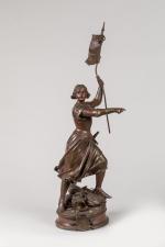 Adrien Etienne GAUDEZ (1845-1902). "Jeanne d'Arc".
Bronze à patine médaille, signé...