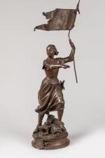 Adrien Etienne GAUDEZ (1845-1902). "Jeanne d'Arc".
Bronze à patine médaille, signé...