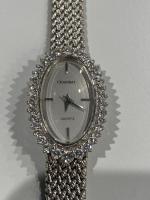 CHAMBAT - BRACELET MONTRE de dame en or gris 750/°°,...