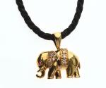 PENDENTIF "Elephant" en or jaune 750/°°, les yeux sertis de...