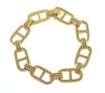 BULGARI - BRACELET maille marine en or jaune 750/°°, signé...