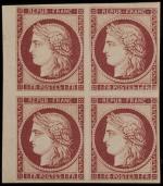 Timbre N°6f Réimpression de 1862 - Bloc de 4 timbres:...