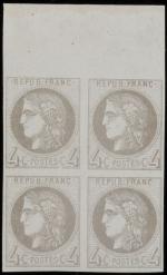 Timbre N°41B Report 2 - Bloc de 4 timbres: 4c...