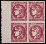 Timbre N°49b - Bloc de 4 timbres: 80c rose, 1...