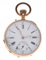 MONTRE de gousset en or jaune 750/°°, vers 1920, cadran...