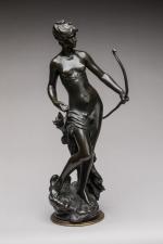 Mathurin MOREAU (1822-1912). "Diane". Bronze à patine médaille. Fonte Dudin...