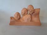 Gaston HAUCHECORNE (1880-1945), Sculpture en terre cuite représentant trois personnages...