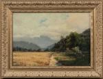 Alfred GODCHAUX (1835-1895).
Paysage d'été animé.
Huile sur toile.
Signé en bas à...