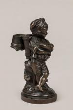 ECOLE FRANCASIE du XIXe siècle. "Le petit vendangeur". Bronze à...