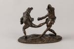 BRISSON (?). Le combat de boxe des grenouilles. Bronze à...