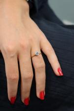 BAGUE solitaire en or jaune 750/°° et diamant de 0.60...