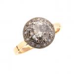 BAGUE en or jaune 750/°° sertissure en or gris 750/°°...