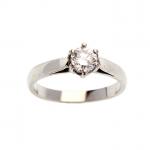 BAGUE solitaire en or gris 750/°° serti d'un diamant taille...